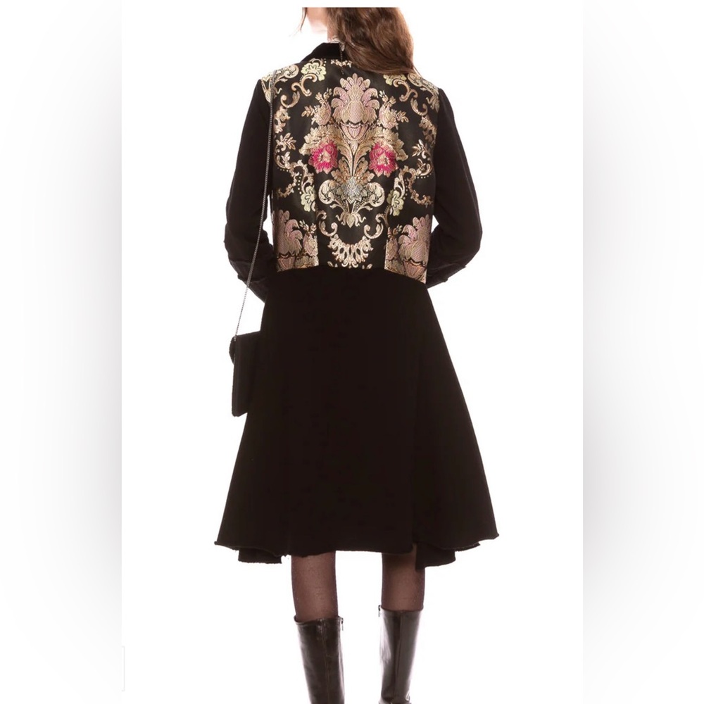 Aratta THE HEART OF AUTUMN COAT Elegant Black Gold Floral Coat Jacket NWT med